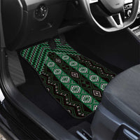 New Zealand Aotearoa Car Mats Green Poutama With Taniko Pattern LT05 - Polynesian Pride