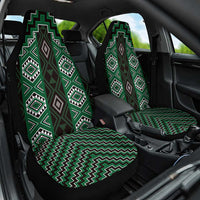 New Zealand Aotearoa Car Seat Cover Green Poutama With Taniko Pattern LT05 One Size Green - Polynesian Pride