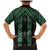 New Zealand Aotearoa Family Matching Mermaid Dress and Hawaiian Shirt Green Poutama With Taniko Pattern LT05