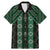 New Zealand Aotearoa Family Matching Mermaid Dress and Hawaiian Shirt Green Poutama With Taniko Pattern LT05