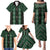 New Zealand Aotearoa Family Matching Puletasi and Hawaiian Shirt Green Poutama With Taniko Pattern LT05