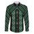 New Zealand Aotearoa Family Matching Puletasi and Hawaiian Shirt Green Poutama With Taniko Pattern LT05