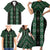 New Zealand Aotearoa Family Matching Short Sleeve Bodycon Dress and Hawaiian Shirt Green Poutama With Taniko Pattern LT05