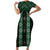 New Zealand Aotearoa Family Matching Short Sleeve Bodycon Dress and Hawaiian Shirt Green Poutama With Taniko Pattern LT05