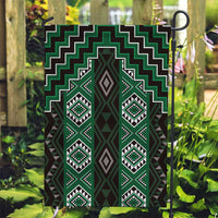 New Zealand Aotearoa Garden Flag Green Poutama With Taniko Pattern LT05 Garden Flag Green - Polynesian Pride