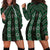 New Zealand Aotearoa Hoodie Dress Green Poutama With Taniko Pattern LT05