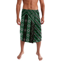 New Zealand Aotearoa Lavalava Green Poutama With Taniko Pattern LT05 Green - Polynesian Pride