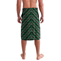New Zealand Aotearoa Lavalava Green Poutama With Taniko Pattern LT05 - Polynesian Pride