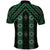 New Zealand Aotearoa Polo Shirt Green Poutama With Taniko Pattern LT05