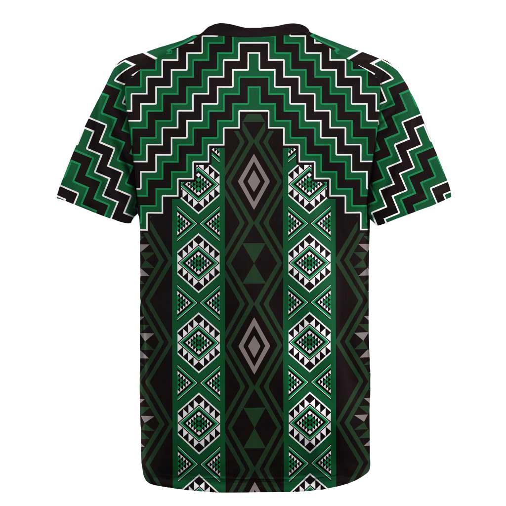 New Zealand Aotearoa Rugby Jersey Green Poutama With Taniko Pattern LT05 - Polynesian Pride