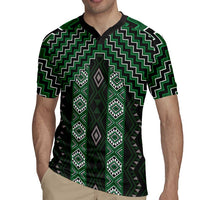 New Zealand Aotearoa Rugby Jersey Green Poutama With Taniko Pattern LT05 - Polynesian Pride