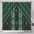 New Zealand Aotearoa Shower Curtain Green Poutama With Taniko Pattern LT05