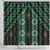 New Zealand Aotearoa Shower Curtain Green Poutama With Taniko Pattern LT05