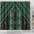 New Zealand Aotearoa Shower Curtain Green Poutama With Taniko Pattern LT05