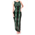 New Zealand Aotearoa Tank Maxi Dress Green Poutama With Taniko Pattern LT05