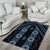 New Zealand Aotearoa Area Rug Blue Poutama With Taniko Pattern LT05