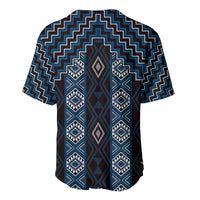New Zealand Aotearoa Baseball Jersey Blue Poutama With Taniko Pattern LT05 - Polynesian Pride