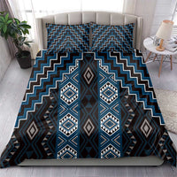 New Zealand Aotearoa Bedding Set Blue Poutama With Taniko Pattern LT05 - Polynesian Pride