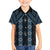 New Zealand Aotearoa Family Matching Off Shoulder Short Dress and Hawaiian Shirt Blue Poutama With Taniko Pattern LT05