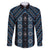 New Zealand Aotearoa Family Matching Puletasi and Hawaiian Shirt Blue Poutama With Taniko Pattern LT05