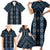 New Zealand Aotearoa Family Matching Short Sleeve Bodycon Dress and Hawaiian Shirt Blue Poutama With Taniko Pattern LT05