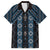 New Zealand Aotearoa Family Matching Short Sleeve Bodycon Dress and Hawaiian Shirt Blue Poutama With Taniko Pattern LT05