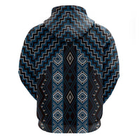 New Zealand Aotearoa Hoodie Blue Poutama With Taniko Pattern LT05 - Polynesian Pride