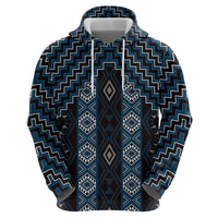 New Zealand Aotearoa Hoodie Blue Poutama With Taniko Pattern LT05 - Polynesian Pride