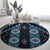 New Zealand Aotearoa Round Carpet Blue Poutama With Taniko Pattern LT05