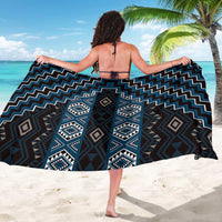 New Zealand Aotearoa Sarong Blue Poutama With Taniko Pattern LT05 - Polynesian Pride