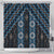 New Zealand Aotearoa Shower Curtain Blue Poutama With Taniko Pattern LT05