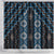 New Zealand Aotearoa Shower Curtain Blue Poutama With Taniko Pattern LT05