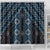 New Zealand Aotearoa Shower Curtain Blue Poutama With Taniko Pattern LT05