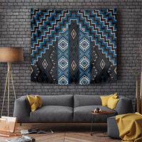 New Zealand Aotearoa Tapestry Blue Poutama With Taniko Pattern LT05 Blue - Polynesian Pride