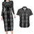 New Zealand Aotearoa Couples Matching Long Sleeve Bodycon Dress and Hawaiian Shirt Black Poutama With Taniko Pattern LT05