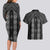 New Zealand Aotearoa Couples Matching Long Sleeve Bodycon Dress and Hawaiian Shirt Black Poutama With Taniko Pattern LT05