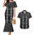 New Zealand Aotearoa Couples Matching Mermaid Dress and Hawaiian Shirt Black Poutama With Taniko Pattern LT05