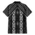 New Zealand Aotearoa Family Matching Off The Shoulder Long Sleeve Dress and Hawaiian Shirt Black Poutama With Taniko Pattern