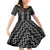 New Zealand Aotearoa Family Matching Off Shoulder Short Dress and Hawaiian Shirt Black Poutama With Taniko Pattern LT05