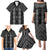 New Zealand Aotearoa Family Matching Puletasi and Hawaiian Shirt Black Poutama With Taniko Pattern LT05