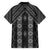 New Zealand Aotearoa Family Matching Short Sleeve Bodycon Dress and Hawaiian Shirt Black Poutama With Taniko Pattern LT05