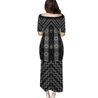 New Zealand Aotearoa Puletasi Black Poutama With Taniko Pattern LT05 - Polynesian Pride