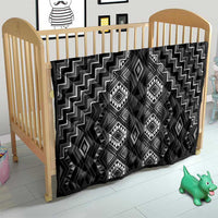 New Zealand Aotearoa Quilt Black Poutama With Taniko Pattern LT05 - Polynesian Pride