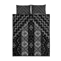 New Zealand Aotearoa Quilt Bed Set Black Poutama With Taniko Pattern LT05 - Polynesian Pride
