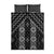 New Zealand Aotearoa Quilt Bed Set Black Poutama With Taniko Pattern LT05