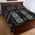 New Zealand Aotearoa Quilt Bed Set Black Poutama With Taniko Pattern LT05