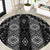 New Zealand Aotearoa Round Carpet Black Poutama With Taniko Pattern LT05