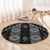 New Zealand Aotearoa Round Carpet Black Poutama With Taniko Pattern LT05