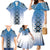 New Zealand Family Matching Mermaid Dress and Hawaiian Shirt Poutama Mix Blue Taniko Inspired Art LT05