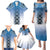 New Zealand Family Matching Puletasi and Hawaiian Shirt Poutama Mix Blue Taniko Inspired Art LT05